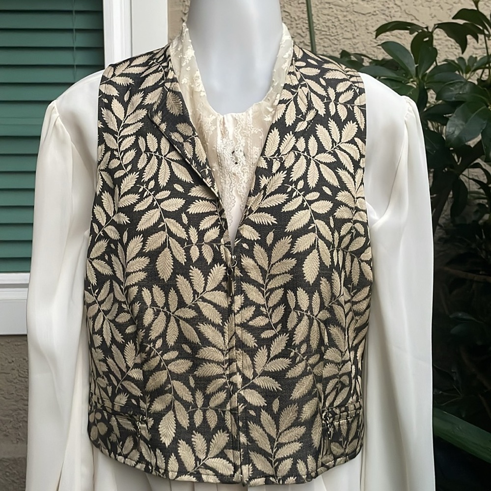 Vintage Tan/black Emanuel Ungaro silk vest